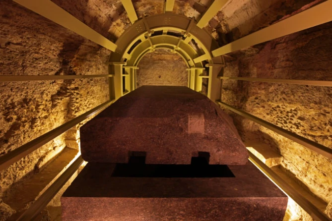 Tourists exploring the Step Pyramid of Djoser and ancient tombs at Saqqara
